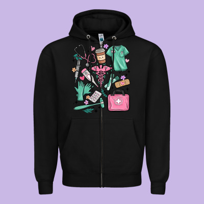Can't Talk Right Now Doing Medical Assistant Stuff Zipper Hoodie Designed By Maliassmallbusiness