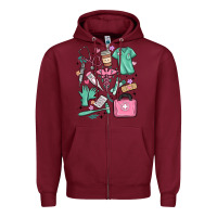 Burgundy can't talk right now doing medical assistant stuff Zipper Hoodie - MaliasSmallBusiness