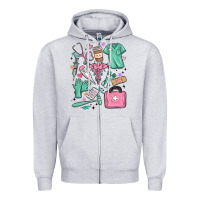 Heather Grey can't talk right now doing medical assistant stuff Zipper Hoodie - MaliasSmallBusiness