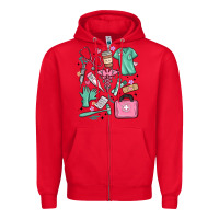 Red can't talk right now doing medical assistant stuff Zipper Hoodie - MaliasSmallBusiness