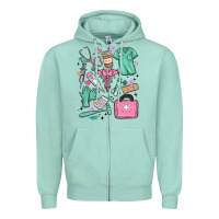 Seafoam can't talk right now doing medical assistant stuff Zipper Hoodie - MaliasSmallBusiness