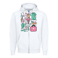 White can't talk right now doing medical assistant stuff Zipper Hoodie - MaliasSmallBusiness