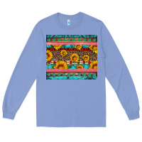 Colony Blue western sunflowers turquoise Long Sleeve Tee - Artiststas