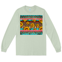 Matcha western sunflowers turquoise Long Sleeve Tee - Artiststas