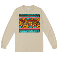 Mushroom western sunflowers turquoise Long Sleeve Tee - Artiststas