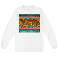 White western sunflowers turquoise Long Sleeve Tee - Artiststas