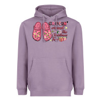 Lavender Pink Christmas crocin' around the Christmas tree Heavyweight Hoodie - NancyCooperArtShop