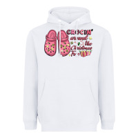 White Pink Christmas crocin' around the Christmas tree Heavyweight Hoodie - NancyCooperArtShop