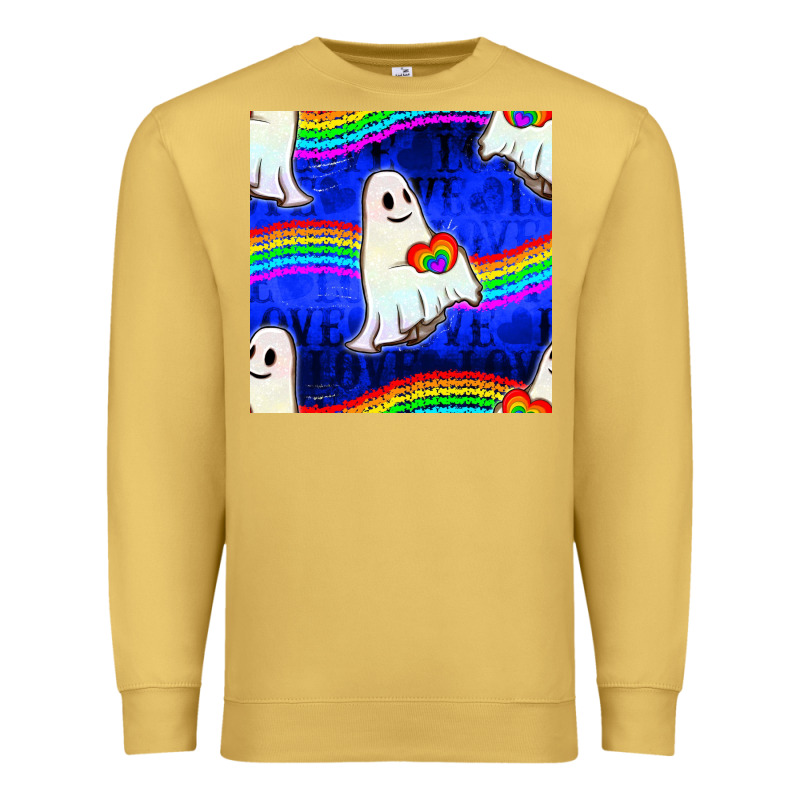 Pride Lgbtq Ghosts And Heart With Rainbow Seamless Premium Sweatshirt by BundleAndBundleShop | Teevron