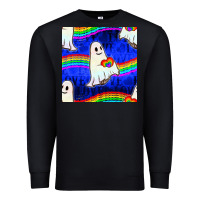 Black Pride lgbtq ghosts and heart with rainbow seamless Premium Sweatshirt - BundleAndBundleShop