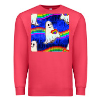 Cardinal Pride lgbtq ghosts and heart with rainbow seamless Premium Sweatshirt - BundleAndBundleShop