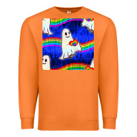 Carrot Pride lgbtq ghosts and heart with rainbow seamless Premium Sweatshirt - BundleAndBundleShop