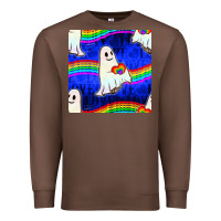 Chestnut Pride lgbtq ghosts and heart with rainbow seamless Premium Sweatshirt - BundleAndBundleShop