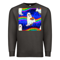 Smoke Pride lgbtq ghosts and heart with rainbow seamless Premium Sweatshirt - BundleAndBundleShop