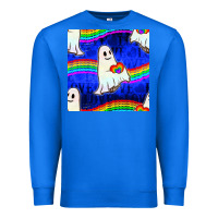 True Royal Pride lgbtq ghosts and heart with rainbow seamless Premium Sweatshirt - BundleAndBundleShop