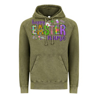 Vintage Olive happy easter nurse Vintage Hoodie - Neo Western