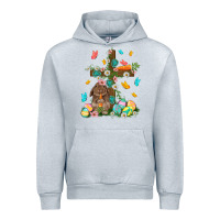 Heather Grey Western Rabbit with Cross Easter Day Urban Hoodie - HowdyJamesFarm