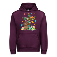 Mauve Wine Western Rabbit with Cross Easter Day Urban Hoodie - HowdyJamesFarm