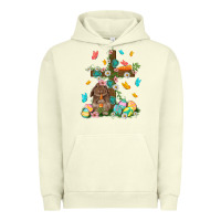 Pigment Pistachio Western Rabbit with Cross Easter Day Urban Hoodie - HowdyJamesFarm