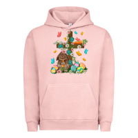 Pigment Salmon Western Rabbit with Cross Easter Day Urban Hoodie - HowdyJamesFarm