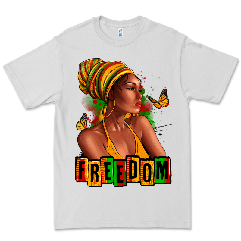 Juneteenth Freedom Afro Woman Premium Tee by RanaPortraitStore | Teevron