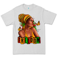 Dove Grey Juneteenth freedom afro woman Premium Tee - RanaPortraitStore
