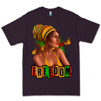 Plum Juneteenth freedom afro woman Premium Tee - RanaPortraitStore