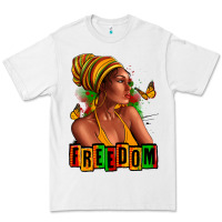 White Juneteenth freedom afro woman Premium Tee - RanaPortraitStore
