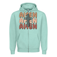 Seafoam amen Zipper Hoodie - MaliasSmallBusiness