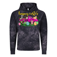 Cloud Black happy easter truck with farm animal Vintage Hoodie - Neo Western
