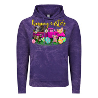 Cloud Purple happy easter truck with farm animal Vintage Hoodie - Neo Western