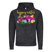 Vintage Black happy easter truck with farm animal Vintage Hoodie - Neo Western
