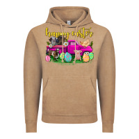 Vintage Coffee happy easter truck with farm animal Vintage Hoodie - Neo Western