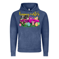 Vintage Denim happy easter truck with farm animal Vintage Hoodie - Neo Western