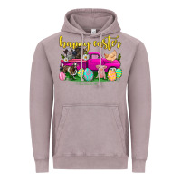 Vintage Zinc happy easter truck with farm animal Vintage Hoodie - Neo Western