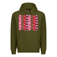 Army Green valentine's day brushstrokes Premium Hoodie - RanaPortraitStore