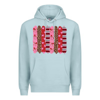Blue Mist valentine's day brushstrokes Premium Hoodie - RanaPortraitStore