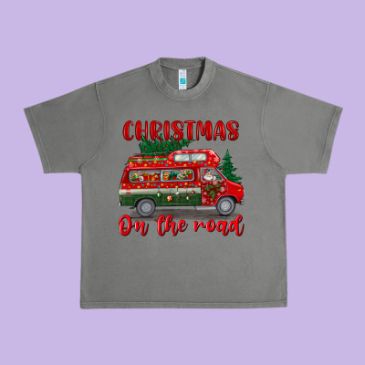 Christmas On The Road Urban Heavy Tee Designed By Bundleandbundleshop