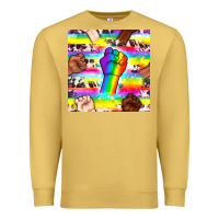 Antique Gold Pride lgbtq hands with cowhide seamless pattern Premium Sweatshirt - BundleAndBundleShop