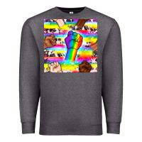 Charcoal Heather Pride lgbtq hands with cowhide seamless pattern Premium Sweatshirt - BundleAndBundleShop