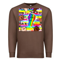Chestnut Pride lgbtq hands with cowhide seamless pattern Premium Sweatshirt - BundleAndBundleShop