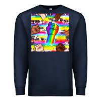Navy Pride lgbtq hands with cowhide seamless pattern Premium Sweatshirt - BundleAndBundleShop