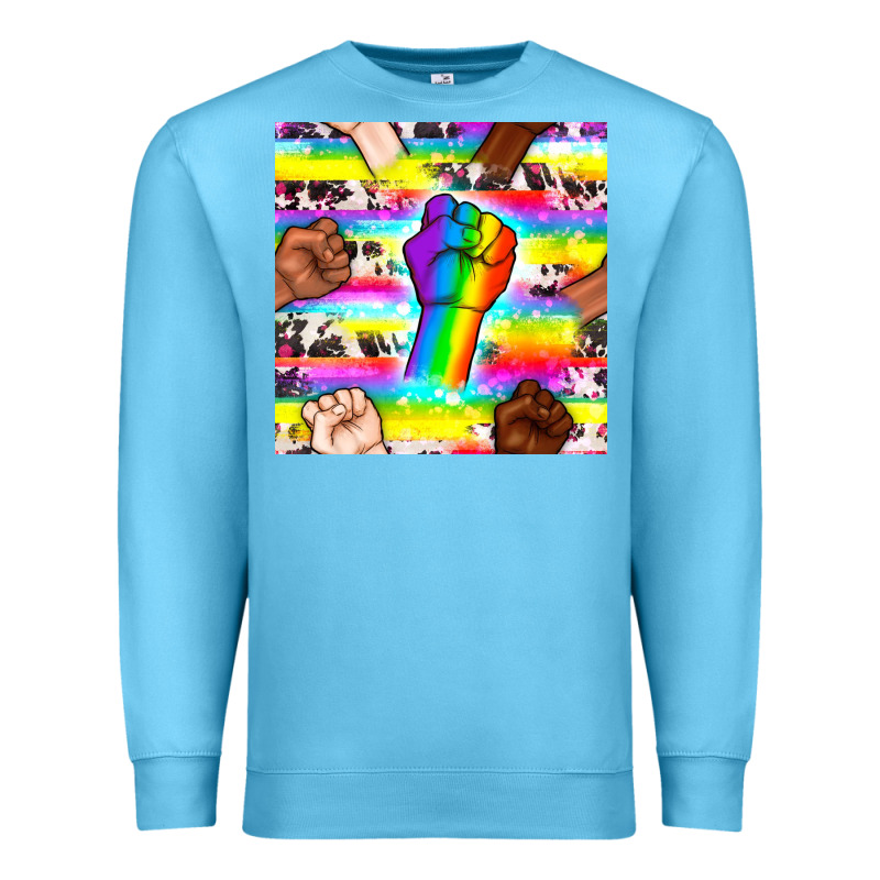 Pride Lgbtq Hands With Cowhide Seamless Pattern Premium Sweatshirt by BundleAndBundleShop | Teevron