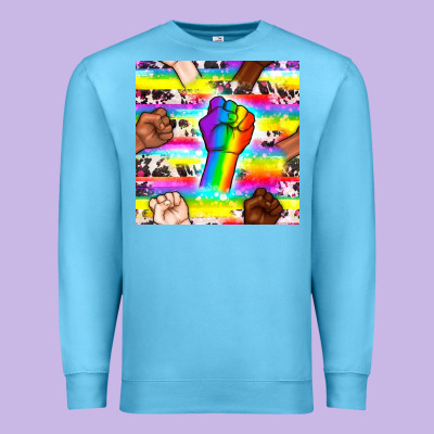 Pride Lgbtq Hands With Cowhide Seamless Pattern Premium Sweatshirt Designed By Bundleandbundleshop