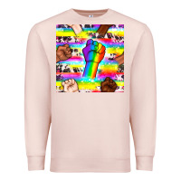 Pale Pink Pride lgbtq hands with cowhide seamless pattern Premium Sweatshirt - BundleAndBundleShop