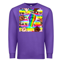 Purple Pride lgbtq hands with cowhide seamless pattern Premium Sweatshirt - BundleAndBundleShop