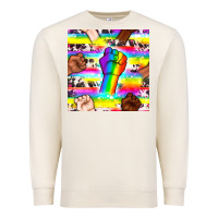 Sandshell Pride lgbtq hands with cowhide seamless pattern Premium Sweatshirt - BundleAndBundleShop