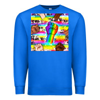 True Royal Pride lgbtq hands with cowhide seamless pattern Premium Sweatshirt - BundleAndBundleShop