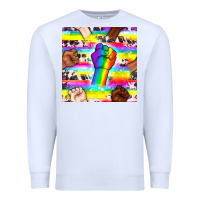 White Pride lgbtq hands with cowhide seamless pattern Premium Sweatshirt - BundleAndBundleShop