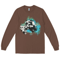 Chestnut cowhide turquoise patch Long Sleeve Tee - AdoDesignShop
